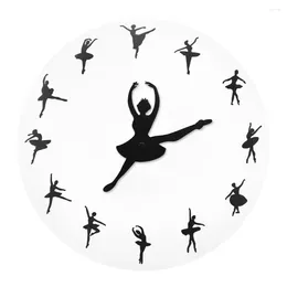 Wanduhren Ballerina Uhr Tanzmädchen Moderne Quarz Bewegung Dekorative Uhrenstudio Art Ballet Geschenke für sie