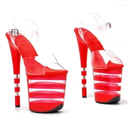Женская танцевальная обувь, модные пикантные сандалии на высоком каблуке из ПВХ на платформе 20 см/8 дюймов, 058
