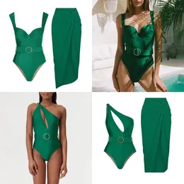 Costumi da bagno 2024 Nuovo costume da bagno intero europeo e americano transfrontaliero Y Commercio estero Amazon Vacation Beach Instagram Set Drop Deli Otrfn