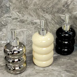Dispensers Nordic Bathroom House Accessories Kitchen Soap Dispenser Ceramic Soap Dispender Shampoo Dispensador Bottles Porte Savon Liquide