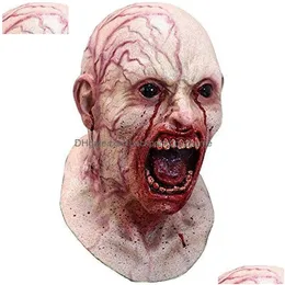Andra evenemangsfest levererar halloween kostym cosplay skrämmande vampyr fl ansikte skl mask skräckfilm zombie främmande infekterad latex headgea dhuoo