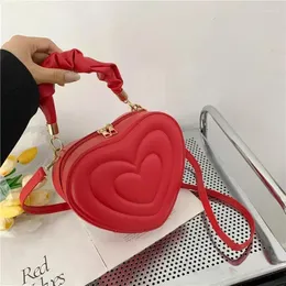 Koffer RBS1 Love Heart Shape Shoulder Kleine Handtaschen Designer Umhängetaschen für Frauen Solides Pu-Leder