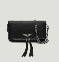 2022 Flügel dekorierte Brieftaschen Frauen Einsumbende Body Crossbody Handtaschen Casual Wild Fashion Zwei Ketten Messenger -Bag Lederbag7839943