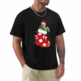 帽子とフェレットクリスマスをソッピングするTシャツのスポーツファンkawaiiの服の特大