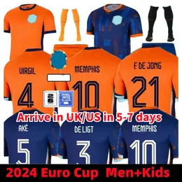 25 Niederlande Memphis European Cup 23 24 Holland Club Jersey Jong Virgil Dumfries Bergvijn 2024 Klaassen Blind de Ligt Men Kids Kit Fußballhemd