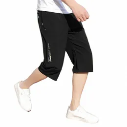 повседневные брюки, укороченные брюки, мужские летние спортивные молодежные спортивные штаны из ледяного шелка с тонкими карманами на молнии, уличная одежда для бега, мужские шорты для спортзала g0Gt #