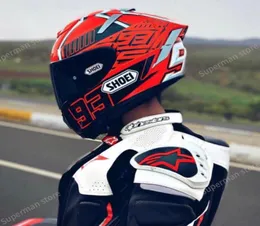 풀 페이스 X14 93 Marquez Red Ant Motorcycle Helmet 안티 포어 바이저 맨 라이딩 자동차 모토 크로스 경주 오토바이 헬 메트노 토리 널 헤 7624511