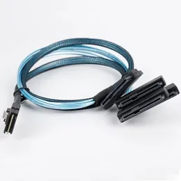 MINI SAS to SAS Cable INTERNAL 36 PIN MINI SAS SFF-8087 مضيف لـ 4 SFF-8482 TARGT SAS HARD DISK وكابل الطاقة SATA 50 سم مقابل كابل MINI SAS