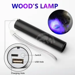 Instrumentos Lâmpada de madeira lâmpada de teste de fungo luz pele luz ultravioleta gato cão musgo tinea luz lanternas UV animais de estimação detector de urina e manchas
