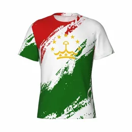 custom Name Nunber Tajikistan Flag Color Men Tight Sports T-shirt Women Tees For Soccer Football Fans H4D1#