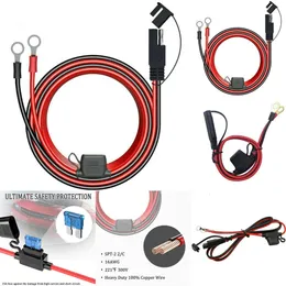 New Quick Release SAE Cable With Fuse O Connector Battery Charger Extension Adapter Wire 16Awg Terminal