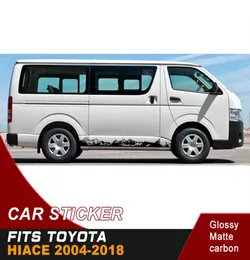 Car decals 2 Pcs mountain stripe side door graphic vinyl car sticker fit for hiace 2004-20189829954