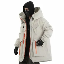 11 Bybb's Dark 2023 Kış Parkas Ceket Erkekler Çok Pocket Taktik Functi Kargo Ceketleri Katlar Sıcak Kalın Kapşonlu Parka Techwear E8KX#