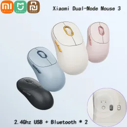 Ratos Xiaomi Mijia Wireless Mouse 3 Bluetooth Dual Mode 2.4G 1200DPI Ergonômico Optical Laptop Computer Softtone Keying Gameing Mouse