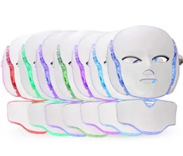 VENDITA PDT PON Maschera per collo a led del viso a 7 colori Trattamento a LED Skin sbiancamento della bellezza del viso maschera elettrica antiaging MAS9883552