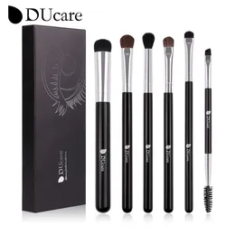 Ducare 6PCS Kosmetische Make -up -Pinsel Set Lidschatten Mischung Eyeliner Eyelash Augenbrauenpinsel für Make -up Professionelle Pinsel 240313