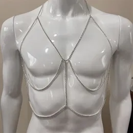 Sahne Giyim Dans Aksesuarları Basit Moda Köpüklü Rhinestone Göğüs Zinciri Bayanlar Gece Kulübü Karnaval Köpüklü Kristal Vücut Zinciri Seksi Göbek Takı Hediyesi
