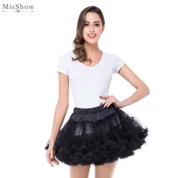 Saia tutu de tule lolita com bainha nublada, cintura elástica, saias curtas de malha macia, anágua de crinolina rockabilly