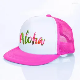 Ball Caps Summer Aloha Pink Baseball Cap Men kobiety Watermelon Hip Hop Snapback Flamingo Fruit Print Hats for Beach Party YF125
