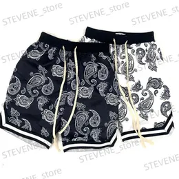 Shorts masculinos 2023 Harajuku Strtwear Shorts homens Bandana Padrão Moda Verão Shorts Hip Hop Casual Bottoms Elastic Wais homem Calças casuais T240325