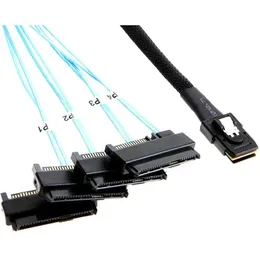 Mini SAS para SAS Cabo interno 36 pinos Mini SAS SFF-8087 Host para 4 SFF-8482 Target SAS disco rígido e cabo de alimentação SATA 50cm