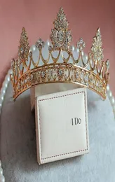 Gold Crystal Heart Crown Tiara Bridal Rhinestone Hair Accessory Wedding Hair Jewelry6805013
