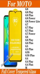 9D Tam Kapak Temsil edilmiş Cam Telefon Ekran Koruyucu Moto Motorola G8 G7 G6 G5 G5S Play Plus Plus Power M 25PAC Paket başına Mixe5275682