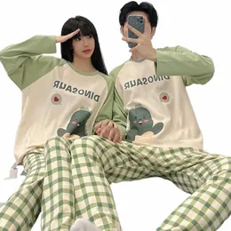 Bonito Casal Conjuntos de Pijama para Mens Pijama Loungewear Nightwear Lg Manga Sono Calças Cott Pijamas Pijamas Amante Pijamas 07y9 #