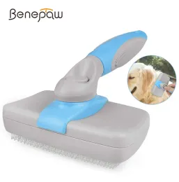 Pentes Benepaw Selfcleaning Slicker Dog Brush Pente Profissional Confortável Ferramenta de Grooming para Animais de Estimação Remove Efetivamente Emaranhados de Cabelo Solto