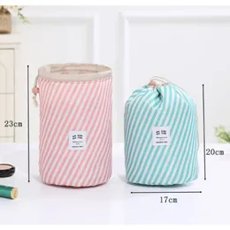 Women Lazy Drawstring Cosmetic Bag Color Cylinder Drawstring Travel Makeup Bag Large Capacity Beauty Makeup Storage Toiletry Kit1. for Lazy Drawstring Cosmetic Bag