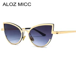 Aloz micc 2019 óculos de sol feminino olho de gato nova moda sem aro óculos de sol feminino luxo armação de metal uv400 a6551241798