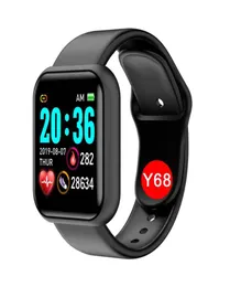 Y68 D20 Smart Watch Bracelet Pressão arterial Frequência cardíaca Pedômetro Cardio Bracelet Men Women Smartwatch para iOS Andr8036742