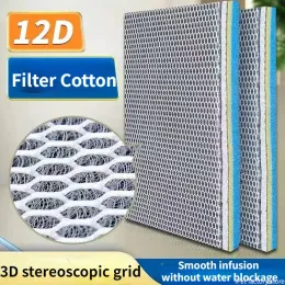 Acessórios novo filtro de esponja aquário 12d bio media accessories12layer skimmer sem cola alta densidade tanque de peixes lagoa algodão externo