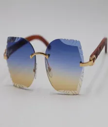 Резные деревянные солнцезащитные очки Новые бокалы без щитов унисекс -дизайнерские дизайнерские женщины Luxury Good Caffure Fashion Metal9643231
