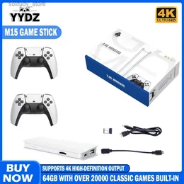 Jogadores de jogos portáteis M15 Retro Game Console 64GB 20000 + Jogo 4K Saída de Alta Definição Handheld Video Game Stick 20 + Emulador GBA 1 Arcade Game Q240326