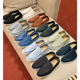 6S مصمم Loro Piano Shoes for Men Summer Walk Laiders Women Mens Leather Laffers أحذية عارضة في الهواء الطلق عداء أحذية أسود بني أزرق أحمر 35-45