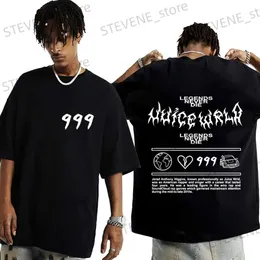Erkek Tişörtler Rapçi Juice WRLD 999 Baskı Tişörtleri Erkekler Trendi Hip Hop Kısa Slve Tişörtleri Yaz Moda Vintage Büyük Boy T-Shirt T240325