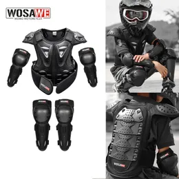 Wosawe Motorcykelskyddsutrustning Racing Care Armor Children Armor Suit Child Protection Sport Knä och armbåge 240315