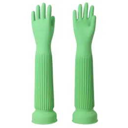 Luvas Latex Luvas longas à prova d'água de 58 cm de rosa verde espessura de jardinagem de pano de lavagem de pano de lavagem de pano de lavagem Ultra luvas