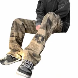 Camo Cargo Pants Mężczyźni Ubranie Fi Chińskie rozmiar 2xl Streetwear Men Pants Camoue Cargo Spodni 2023 Nowe przybysze M23P#