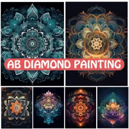 Stitch Ab Mandala Flowers 5D Diamond Painting Croce Stitch 2023 Nuovo Mosaico Full Square Drill Relill Religione Decor fatto a mano