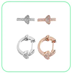 Exquisite 925 Sterling Silver Heart Stud Earring Original Box for Alluring Hearts Hoop Earrings luxury designer jewelry women earrin9360128