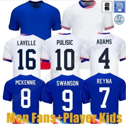 2024 EUA Futebol Jerseys Copa América Homem Kids Kit 24 25 Versão do Jogador Home Away Camisas de Futebol Pulisic Smith Morgan Balogun Musah Mckennie Adams Homens