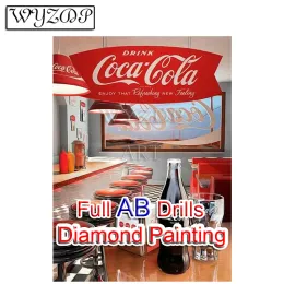 Stitch Full AB Square Frills 5D DIY PINTURA DIAMENTO COLA Drink Imagem AB Diamond Art Mosaic Bordado Kits de presente Decoração em casa