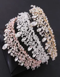 Luxury Bridal Crown Rhinestone Crystals Crystals Coestrine Royal Wedding Queen Big Crowns Princess Crystal Baroch Birthday Party Tiaras F9781797