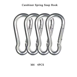 الملحقات 4 PCS 304 CARABINER CARABINER SPRING SNAP HOOK ، M6 مقاطع HUCHTER DIRCH