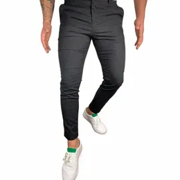 Pantaloni nuovi da uomo Fi Busin Pantaloni Abbigliamento Estate Ufficio Social Slim Streetwear Stile classico Comodi pantaloni a matita c8uU #