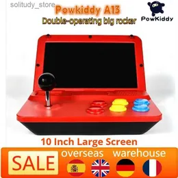 Giocatori di giochi portatili 2023 Powkiddy A13 10 pollici grande schermo joystick staccabile lettore di giochi vintage ad alta definizione vintage mini console di gioco regalo Q240326