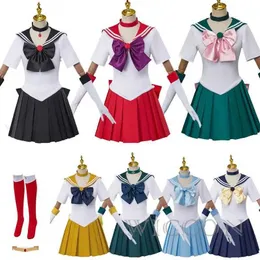 cosplay Anime Costumes Sailor dress wig moon Tsukino Usagi role-playing Meiou Setsuna Chibiusa girl dress Halloween set wig party costumeC24321