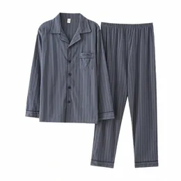 Big Size Men Winter Luxury Pyjamas Cott Fi Korean Sleepwear Manlig Cardigan Nightwear LG Sleeped Casual Home Clothes Suit 26LZ#